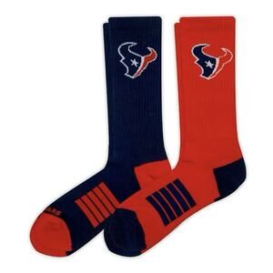 NWT Strideline Houston Texans Socks Size M/L Premium Knit Crew NFL (2 Pair)